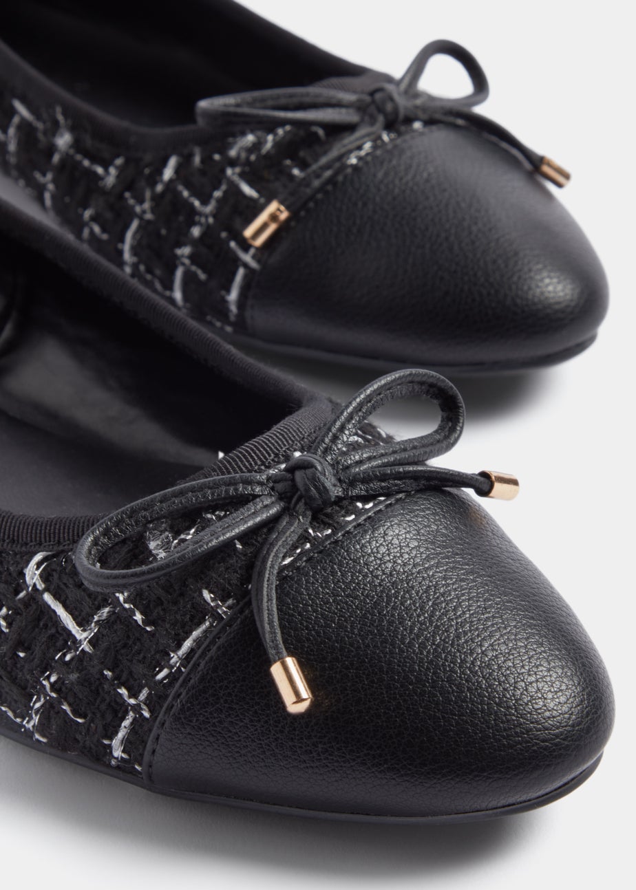 Black Boucle Ballet Flats