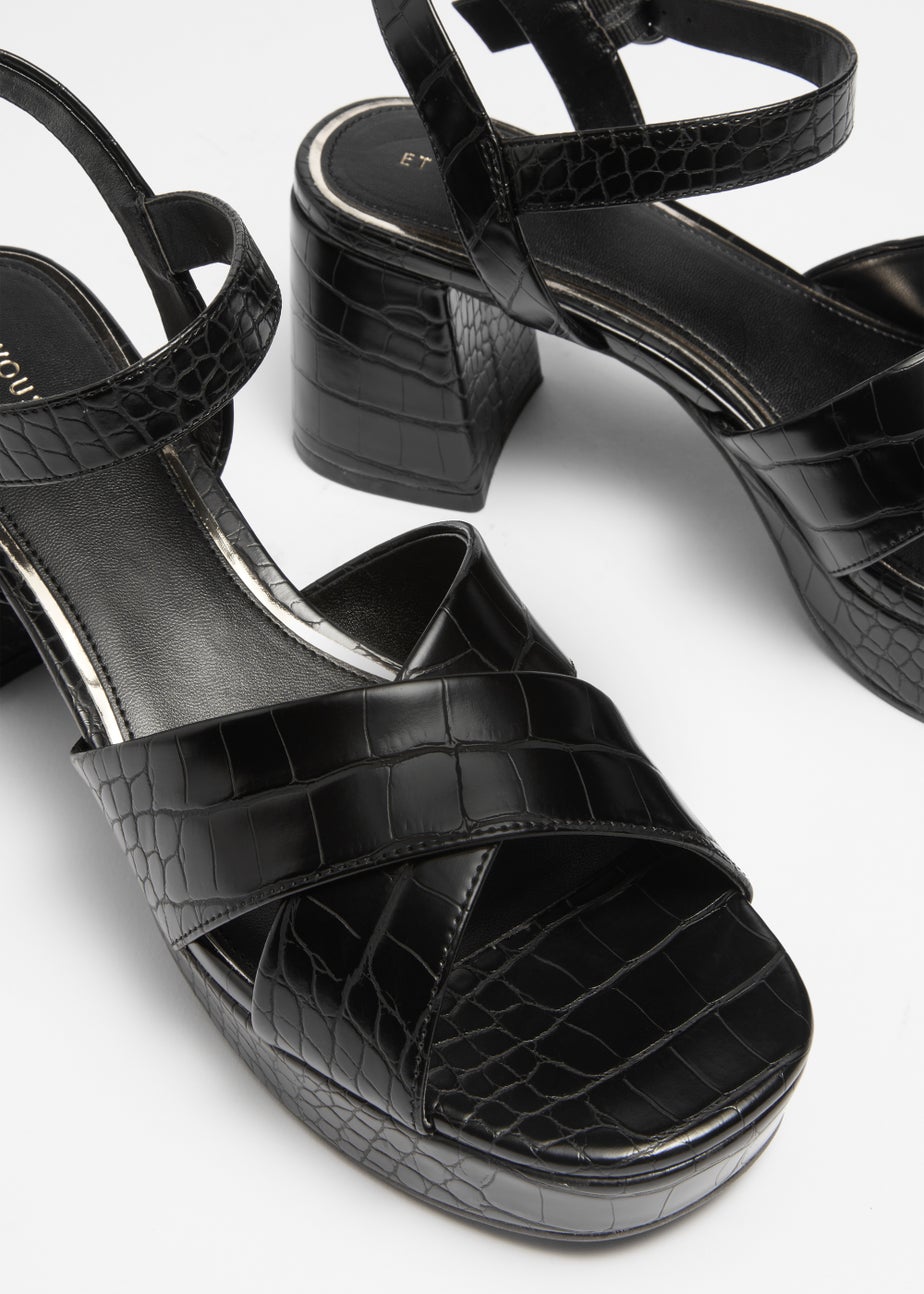 Et Vous Black Platform Heels