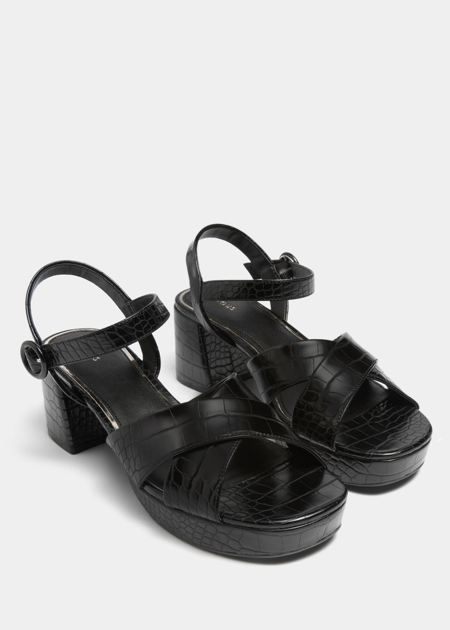 Et Vous Black Platform Heels