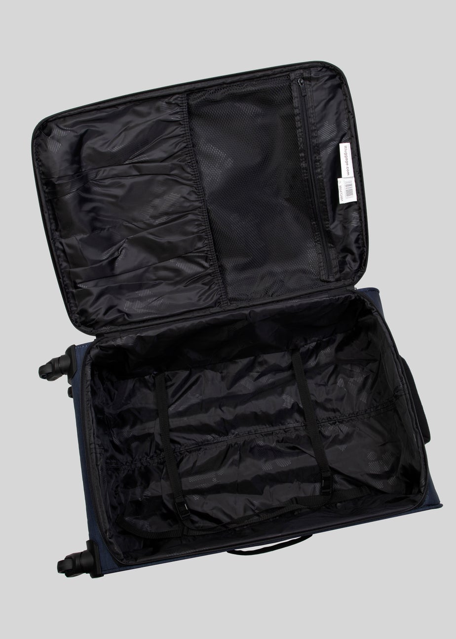 IT Luggage Navy Soft Shell Suitcase