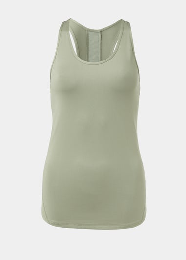 Souluxe Khaki Mesh Sports Vest Top