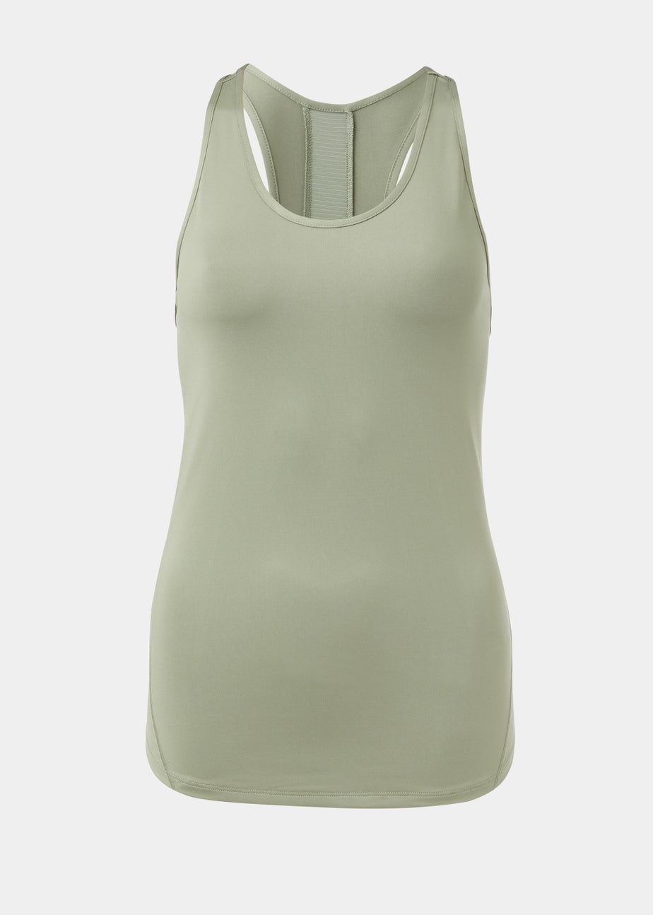 Souluxe Khaki Mesh Sports Vest Top
