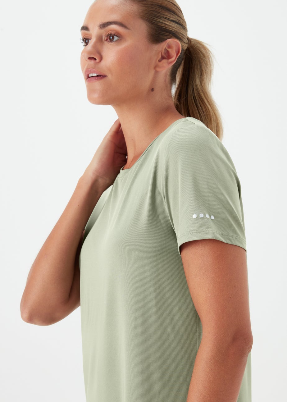 Souluxe Khaki Longline Sports T-Shirt