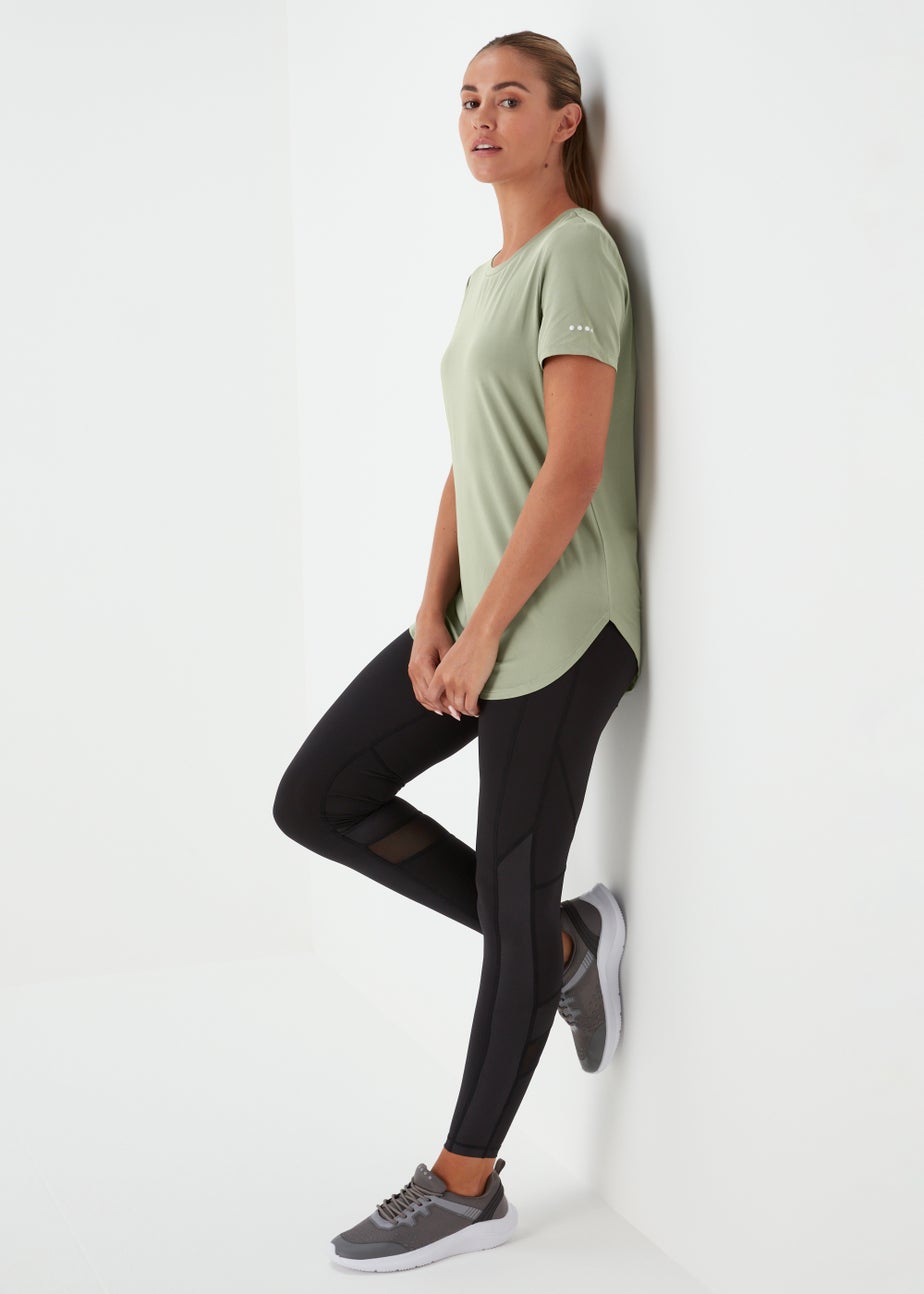 Souluxe Khaki Longline Sports T-Shirt