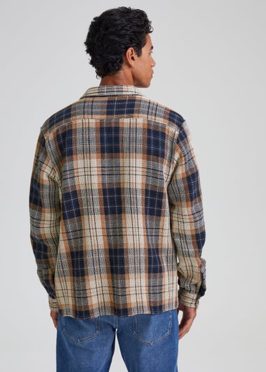 Multicoloured Check Textured Overshirt