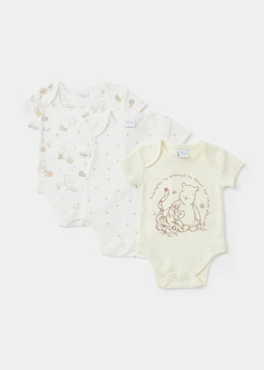 Baby 3 Pack Disney Winnie the Pooh Bodysuits (Tiny Baby-18mths)