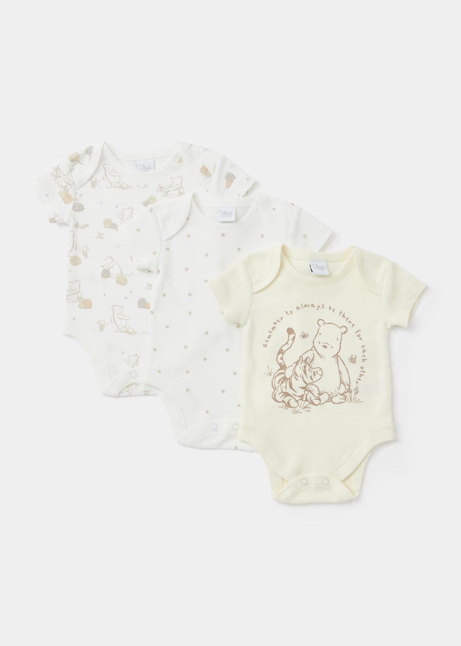 Baby 3 Pack Disney Winnie the Pooh Bodysuits (Tiny Baby-18mths)