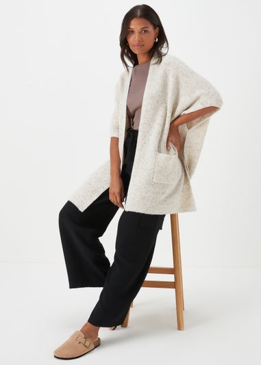 Cream Neppy Blanket Cardigan