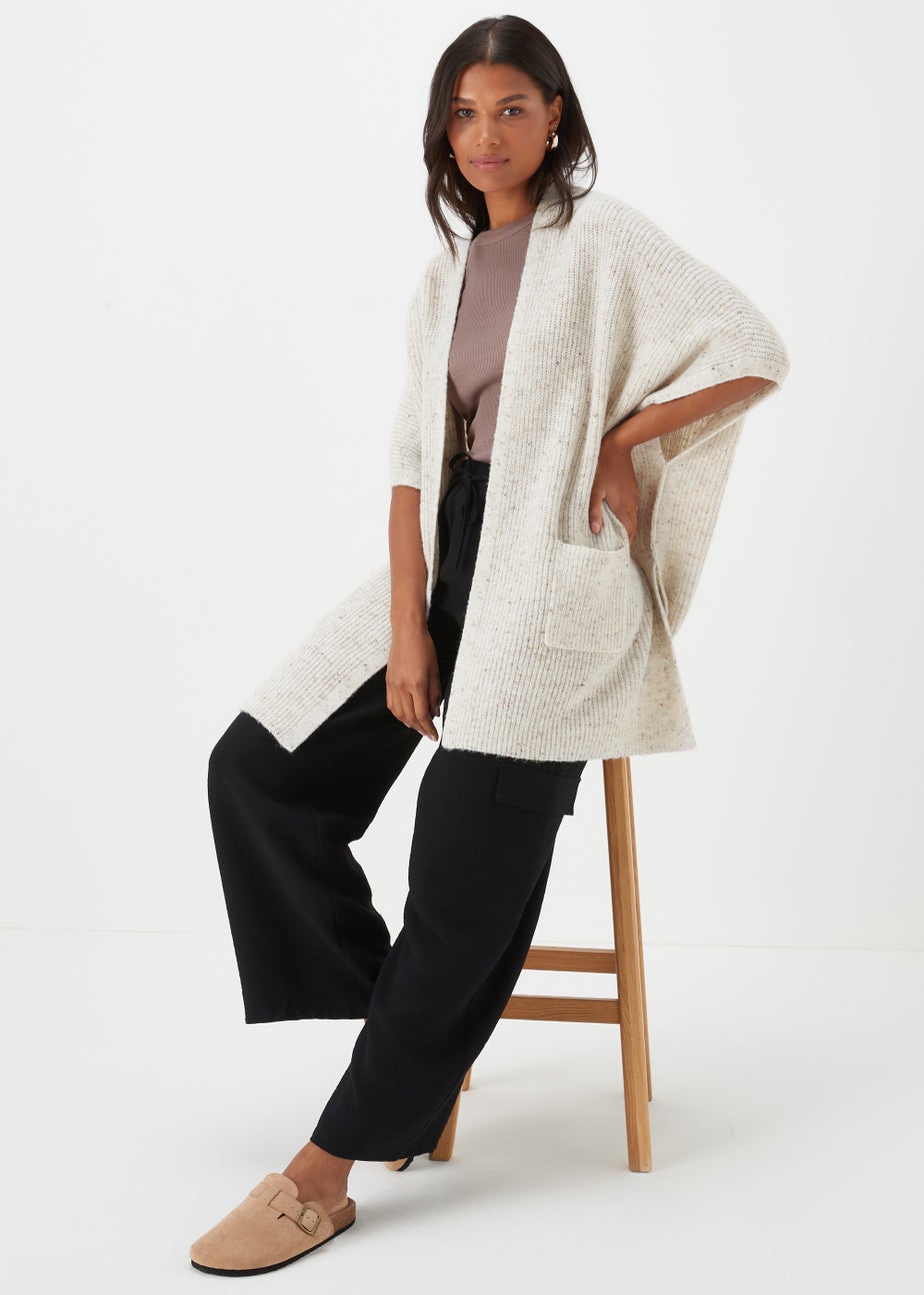 Cream Neppy Blanket Cardigan