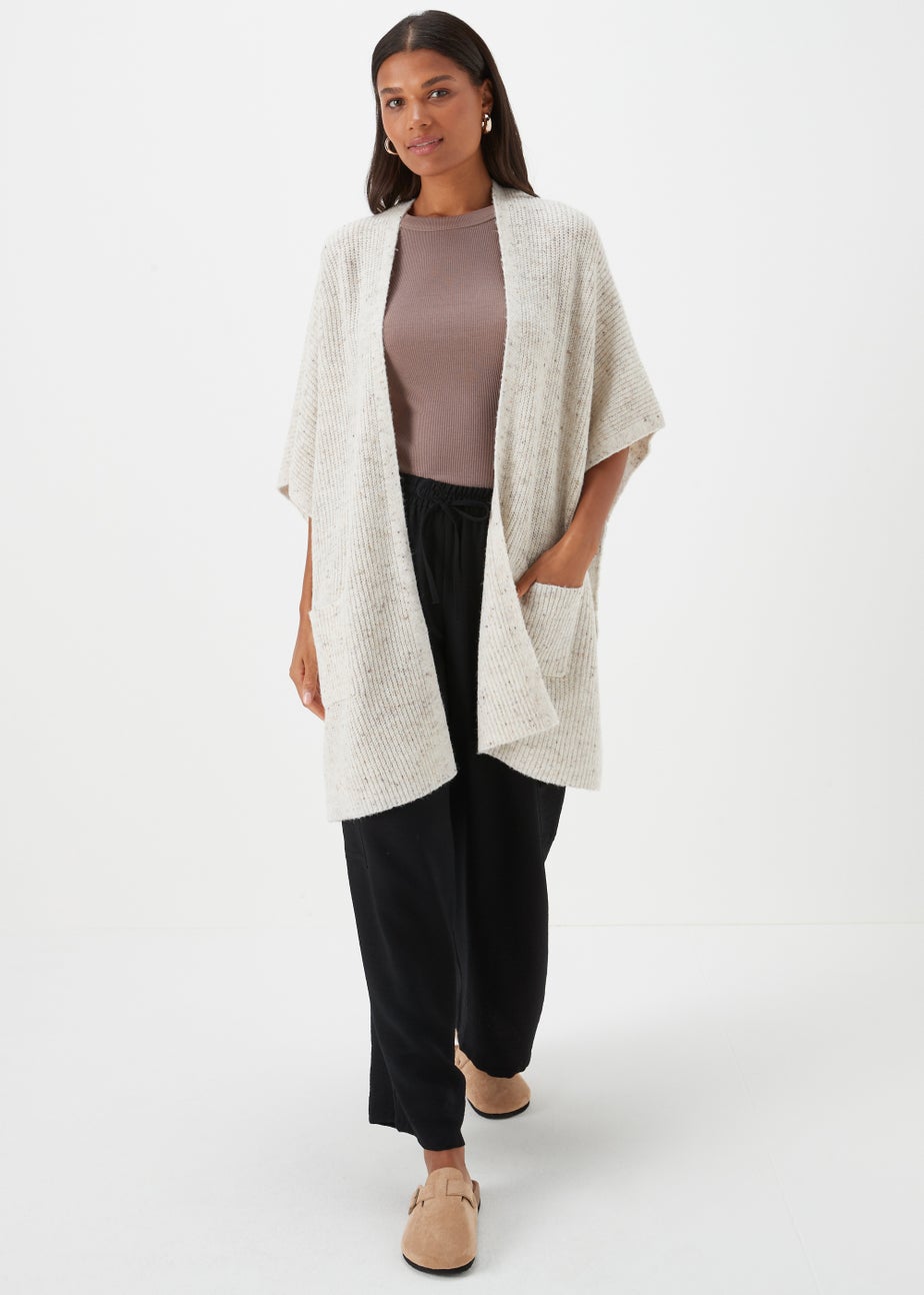 Cream Neppy Blanket Cardigan