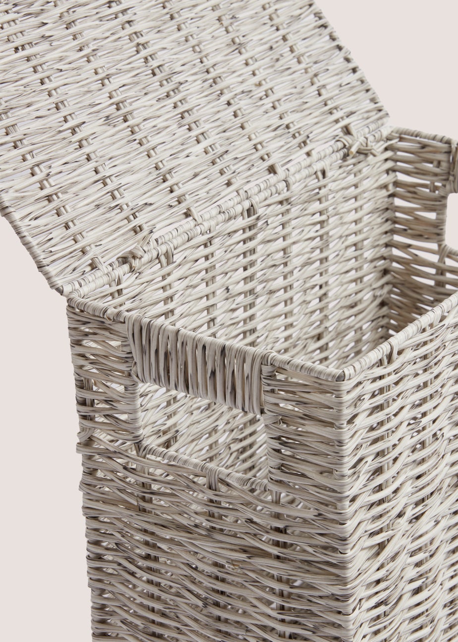 Grey Narrow Toilet Storage Box (30cm x 35cm x 18cm)