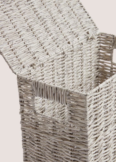 Grey Narrow Toilet Storage Box (30cm x 35cm x 18cm)