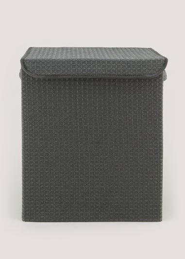 Grey Waffle Laundry Basket (40cm x 30cm x 51cm)