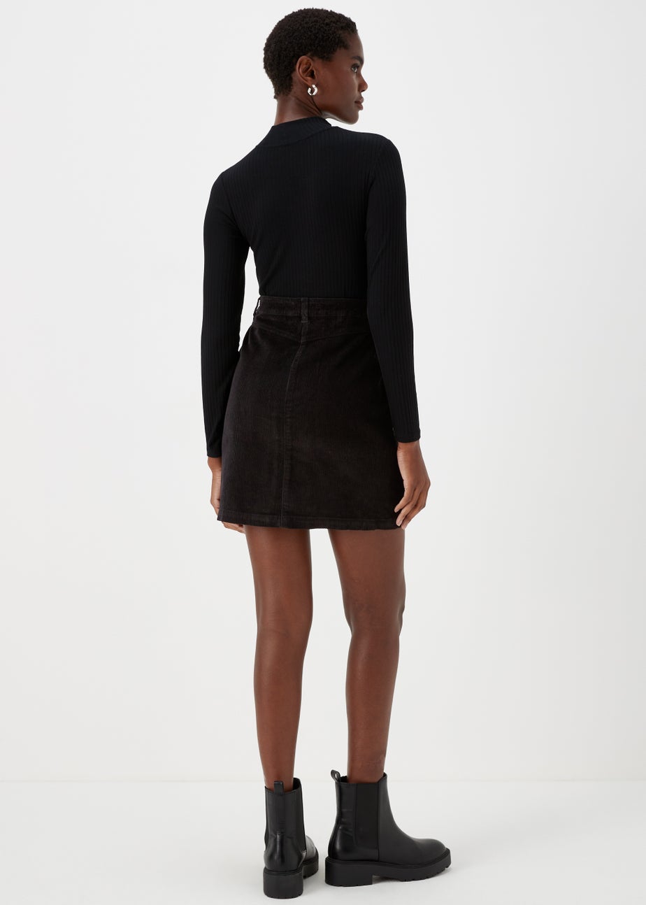 Black Cord Mini Skirt