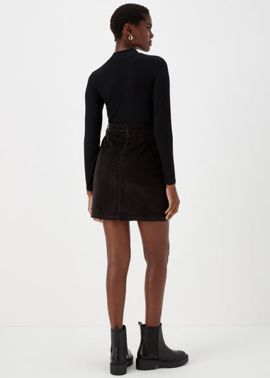 Black Cord Mini Skirt