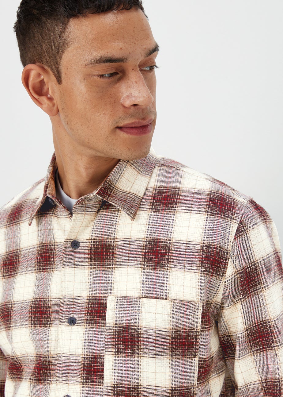 Ecru & Brown Shadow Check Shirt