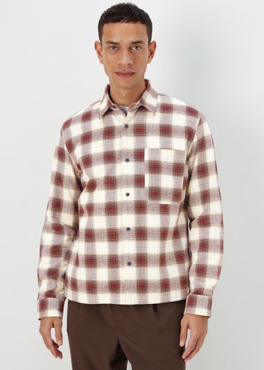 Ecru & Brown Shadow Check Shirt