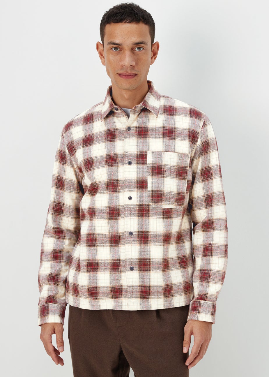 Ecru & Brown Shadow Check Shirt