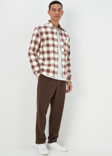 Ecru & Brown Shadow Check Shirt