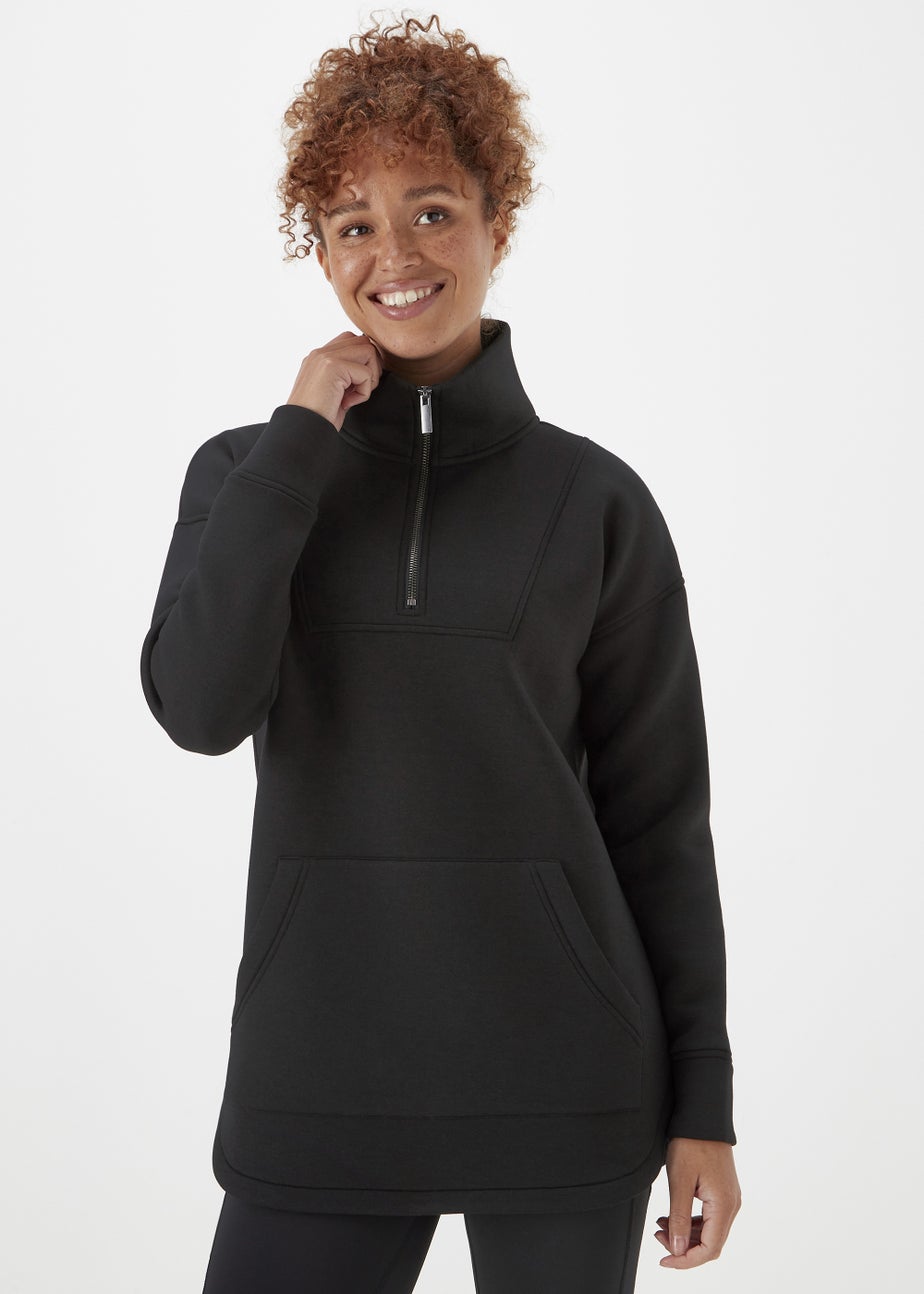 Souluxe Black Half Zip Scuba Jacket