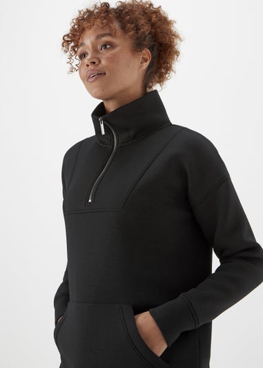 Souluxe Black Half Zip Scuba Jacket