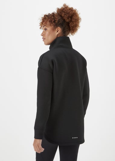Souluxe Black Half Zip Scuba Jacket