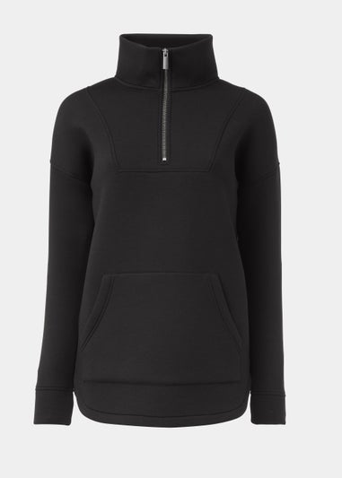 Souluxe Black Half Zip Scuba Jacket