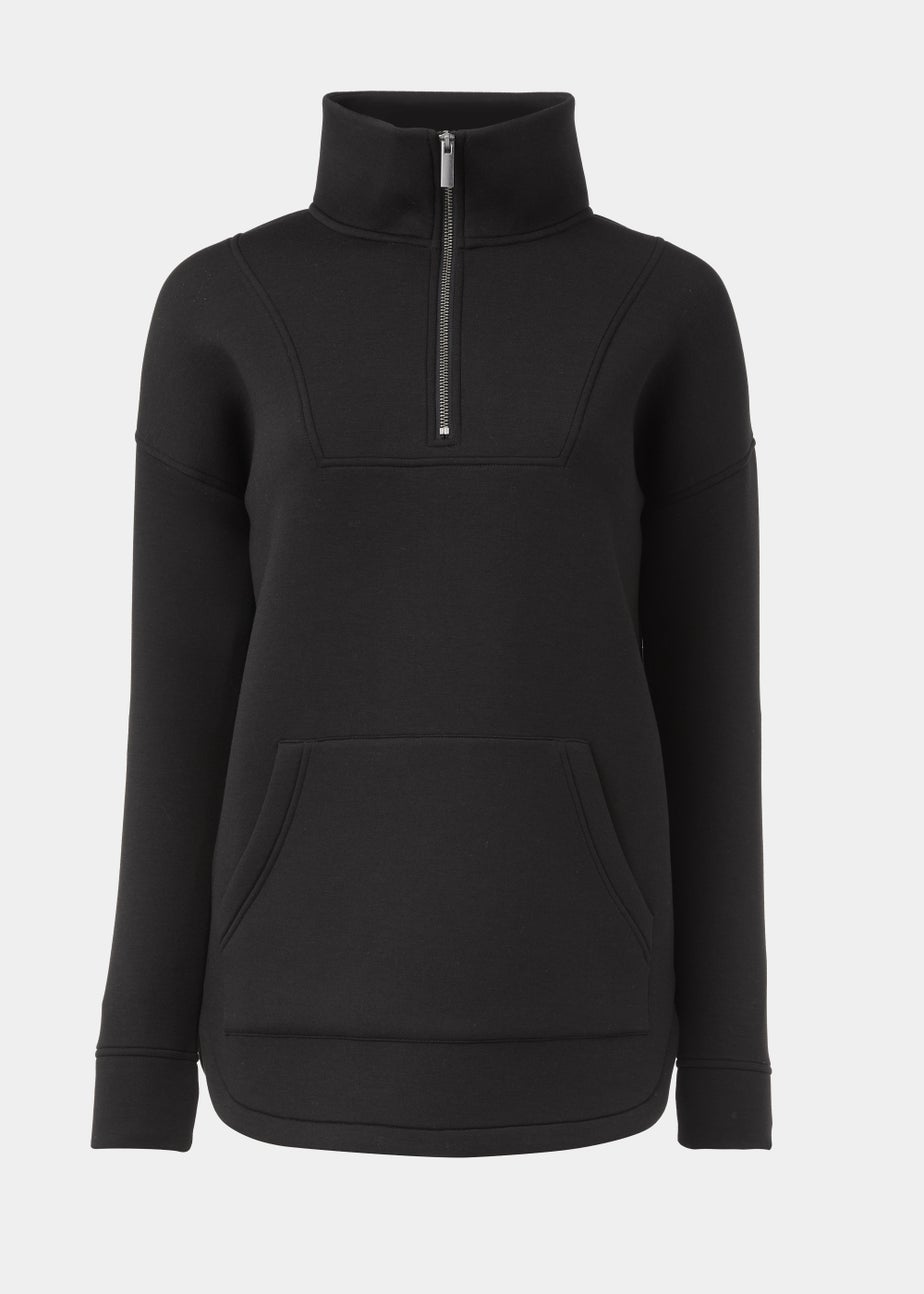 Souluxe Black Half Zip Scuba Jacket