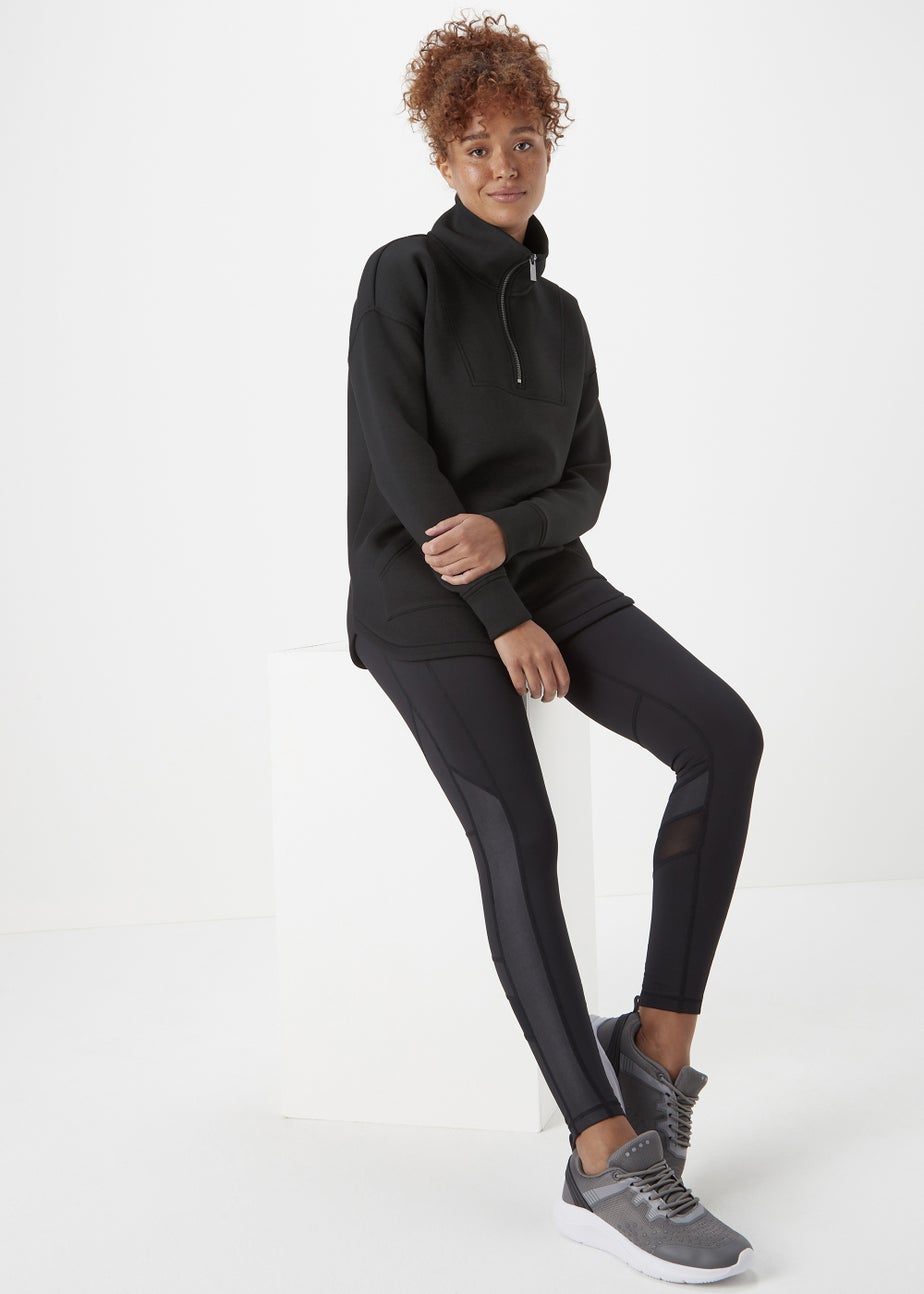 Souluxe Black Half Zip Scuba Jacket