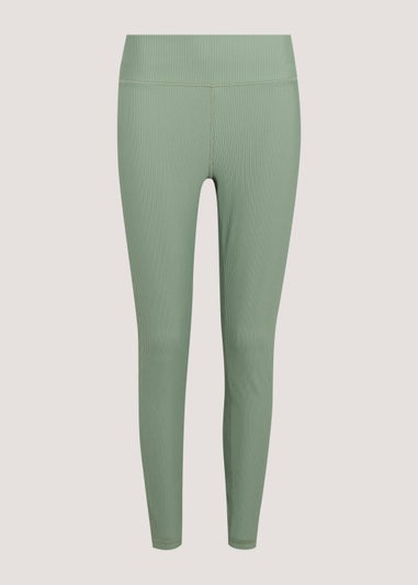 Souluxe Khaki Ribbed Sports Leggings