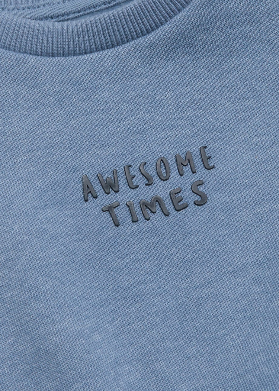 Baby Blue Slogan Crew Neck Sweatshirt (Newborn-23mths)
