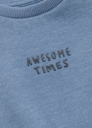 Baby Blue Slogan Crew Neck Sweatshirt (Newborn-23mths)