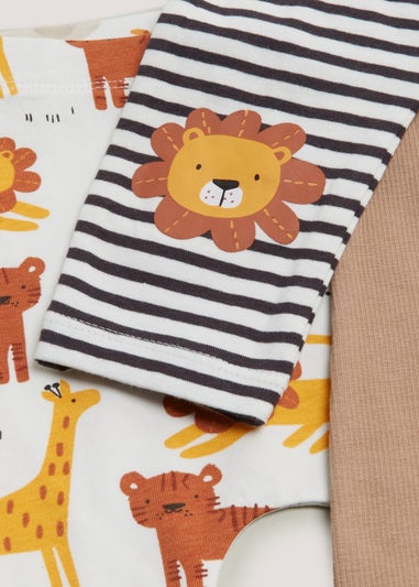 Baby 3 Pack Plain & Jungle Animal Leggings (Newborn-23mths)
