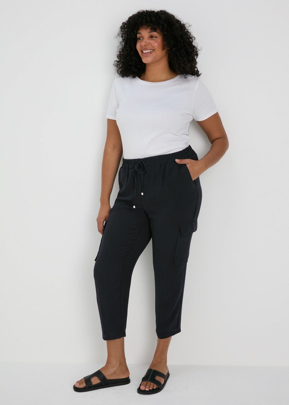 Papaya Curve Black Cargo Trousers