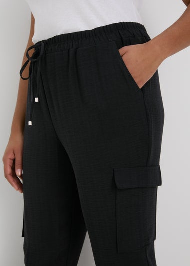 Papaya Curve Black Cargo Trousers