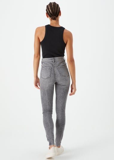 April Grey Ripped Super Skinny Jeans