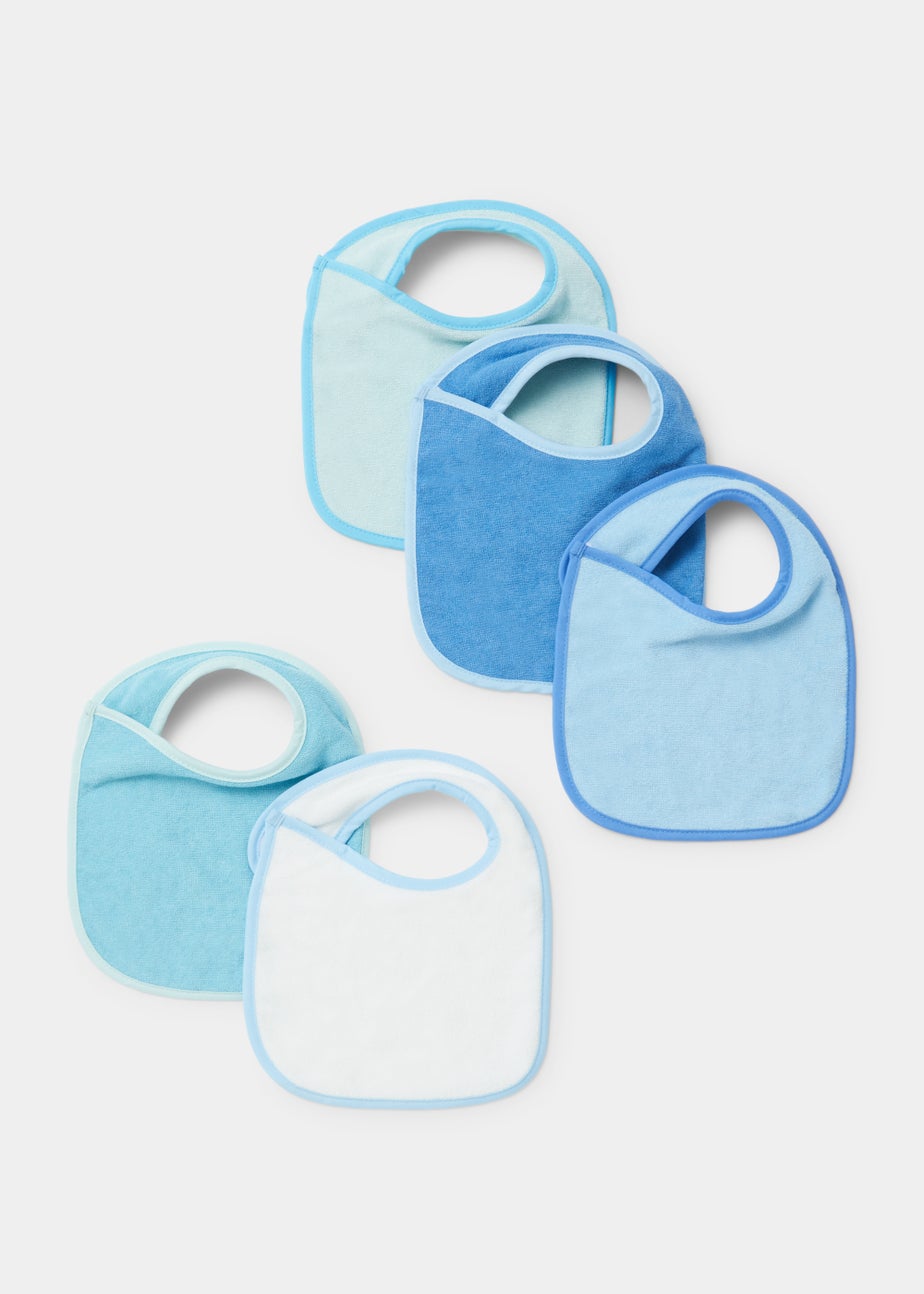 5 Pack Blue Terry Bibs