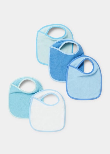 5 Pack Blue Terry Bibs