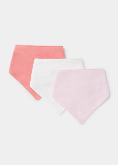 3 Pack Pink Muslin Bibs