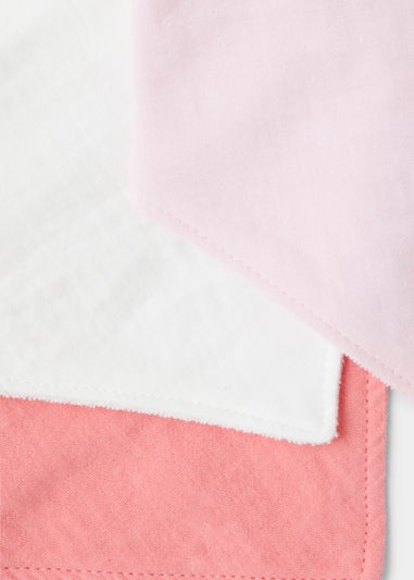 3 Pack Pink Muslin Bibs