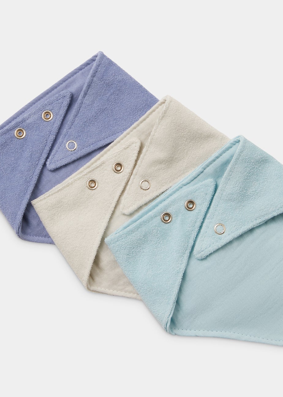 3 Pack Blue Muslin Bibs