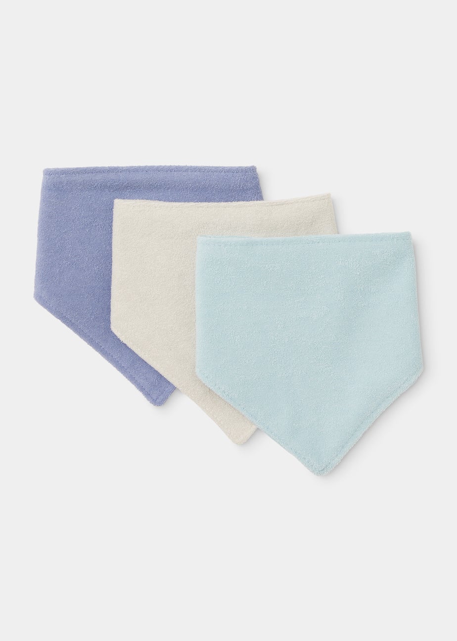 3 Pack Blue Muslin Bibs