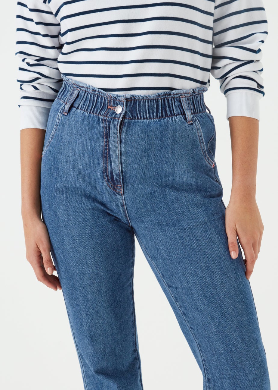 Dark Wash Paperbag Jeans