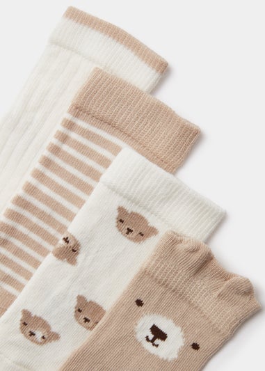 4 Pack Bear Baby Socks (Newborn-23mths)