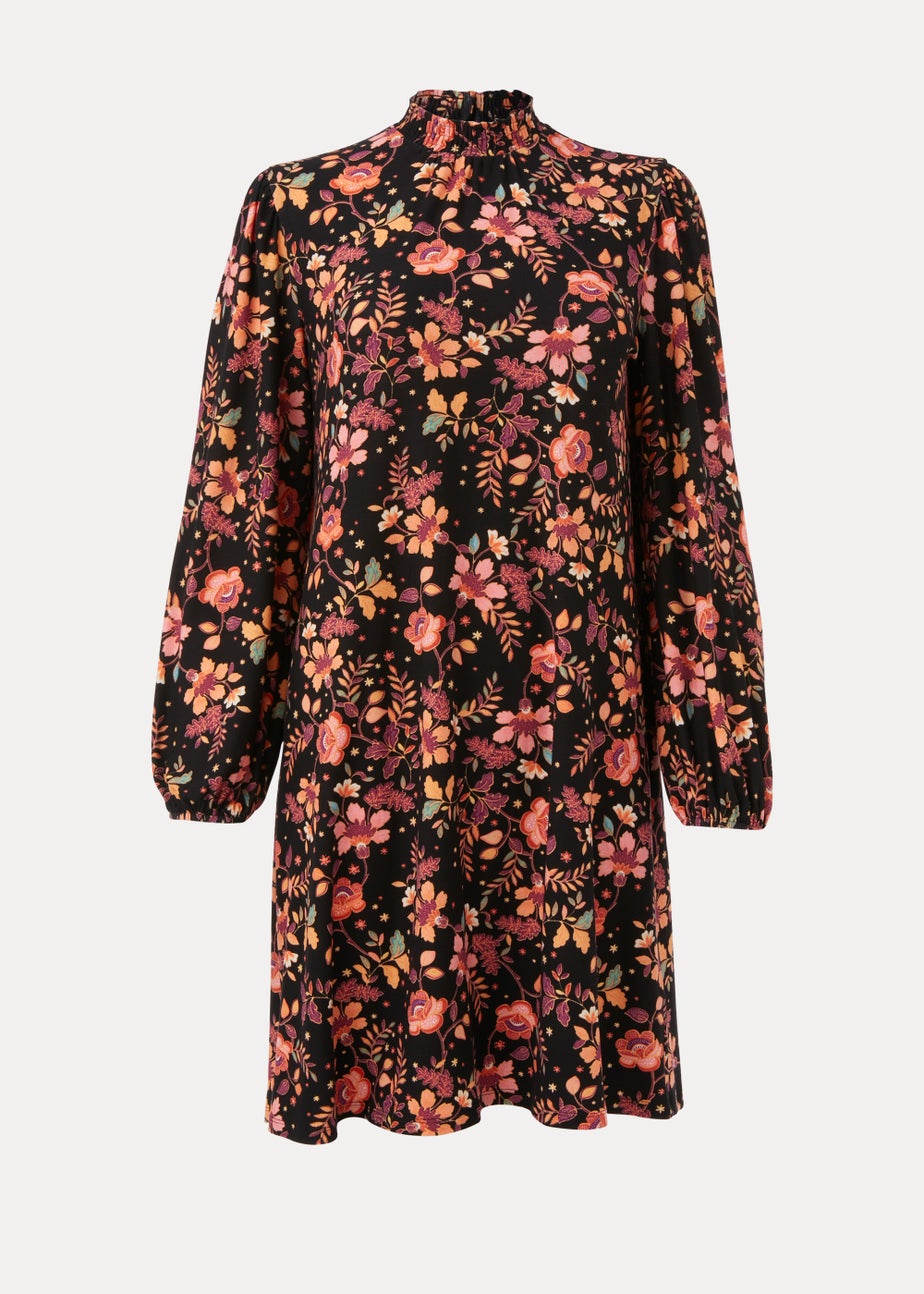 Multicoloured Floral Print Mini Dress