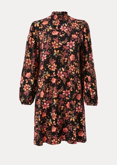 Multicoloured Floral Print Mini Dress