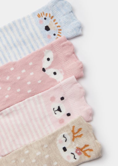 4 Pack Woodland Animal Baby Socks (Newborn-23mths)