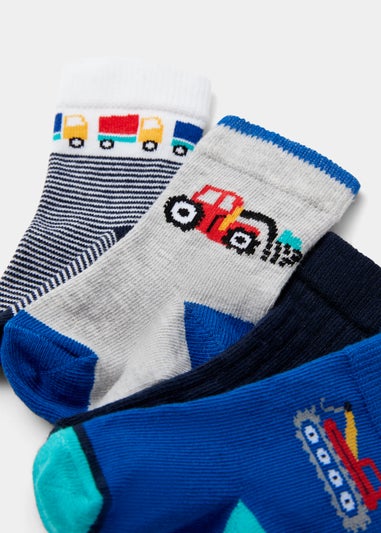 Baby 4 Pack Tractor Socks (Newborn-23mths)