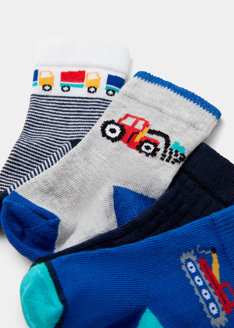 Baby 4 Pack Tractor Socks (Newborn-23mths)