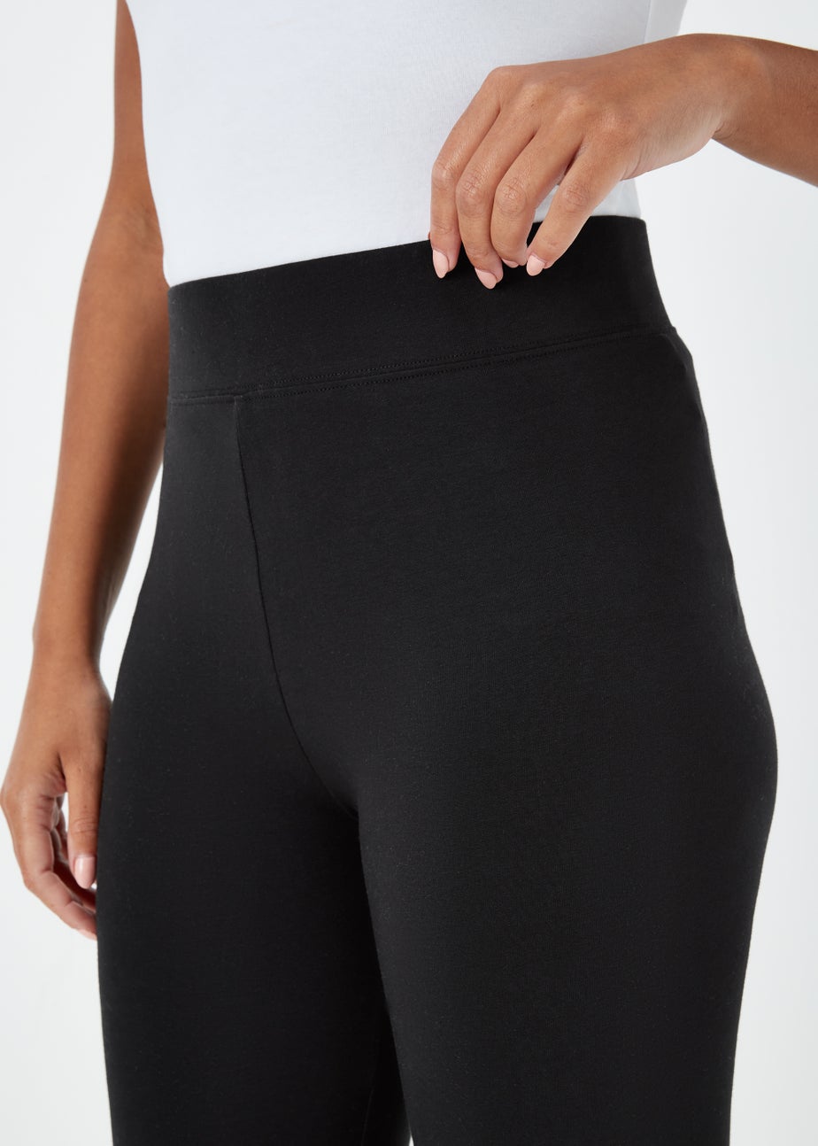 Black Ankle Zip Cotton Leggings